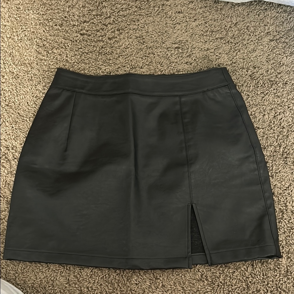 Abercrombie & Fitch Black Leather Skirt